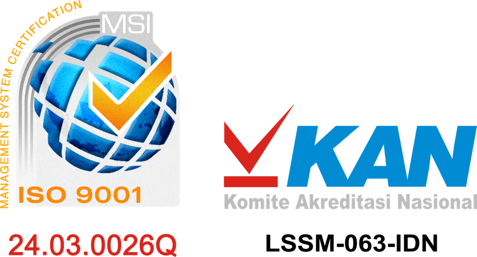 Logo ISO 9001:2015 KAN, nomor 24.03.0026Q